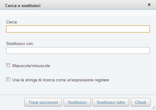 Cerca e sostituisci (popup)