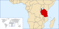 Localización de Tanzania