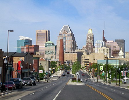 Downtown vu depuis East Fayette Street