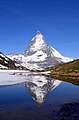 Matterhorn (Ostseite), gespiegelt im Riffelsee