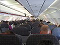 The cabin on an EasyJet plane