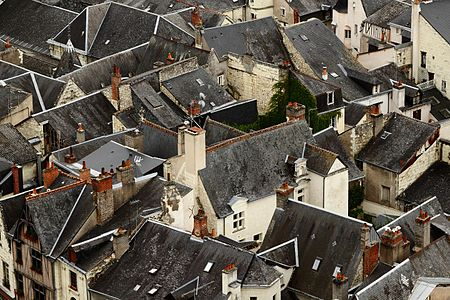 Chinon, Indre-et-Loire, France, as seen from above