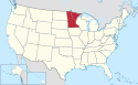 Location map of Minnesota.