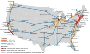 Frequency map of Amtrak routes