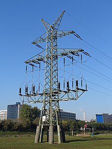 High-voltage terminal pylon