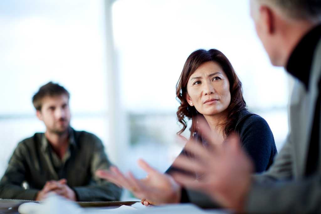 Business people talking in meeting