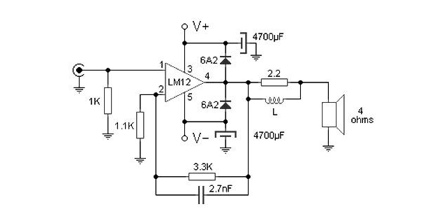 基于M12CLK的100W音频放大器电路