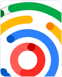 Spiralförmige Struktur in den Farben von Google