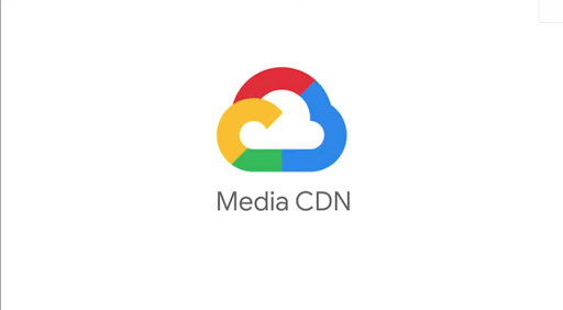 Google Cloud-Logo mit Textmedien-CDN