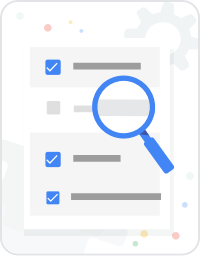 Report icon with magnifying glass