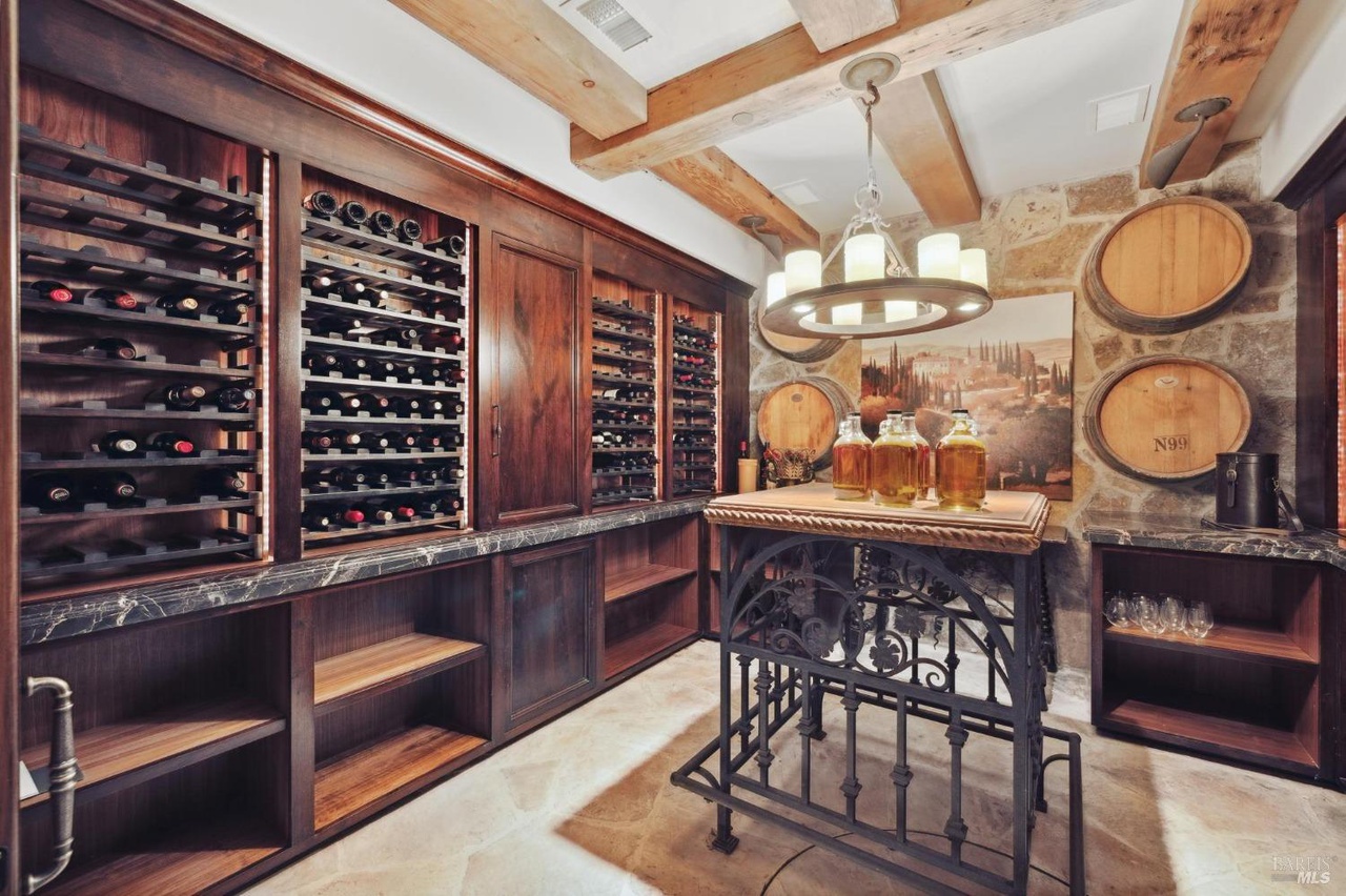 Wine cellar with table.