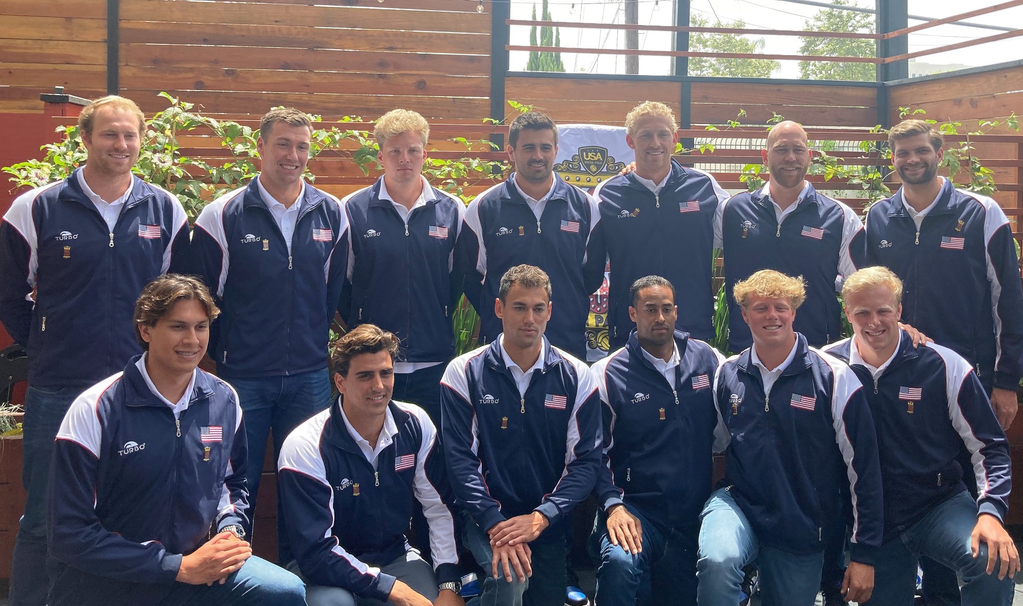USA Water Polo presents its 13-player men's team for the Paris Olympics during a press conference in Los Angeles. (Photo by Dan Albano, Orange County Register/SCNG)