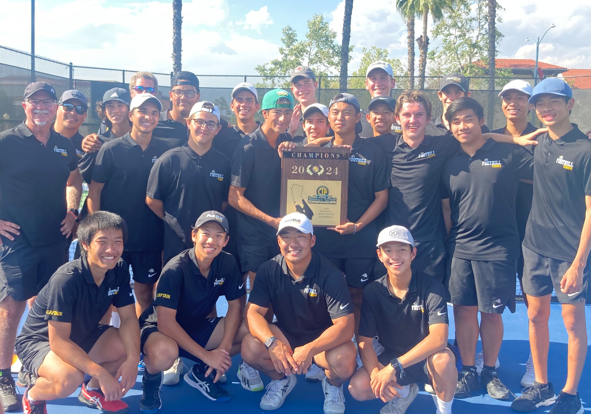 Foothill's boys tennis team won its first CIF-SS championship by defeating Flintridge Prep 10-8 on Friday in the Division 2 final at the University of Redlands. (Photo by Dan Albano, Orange County Register/SCNG)