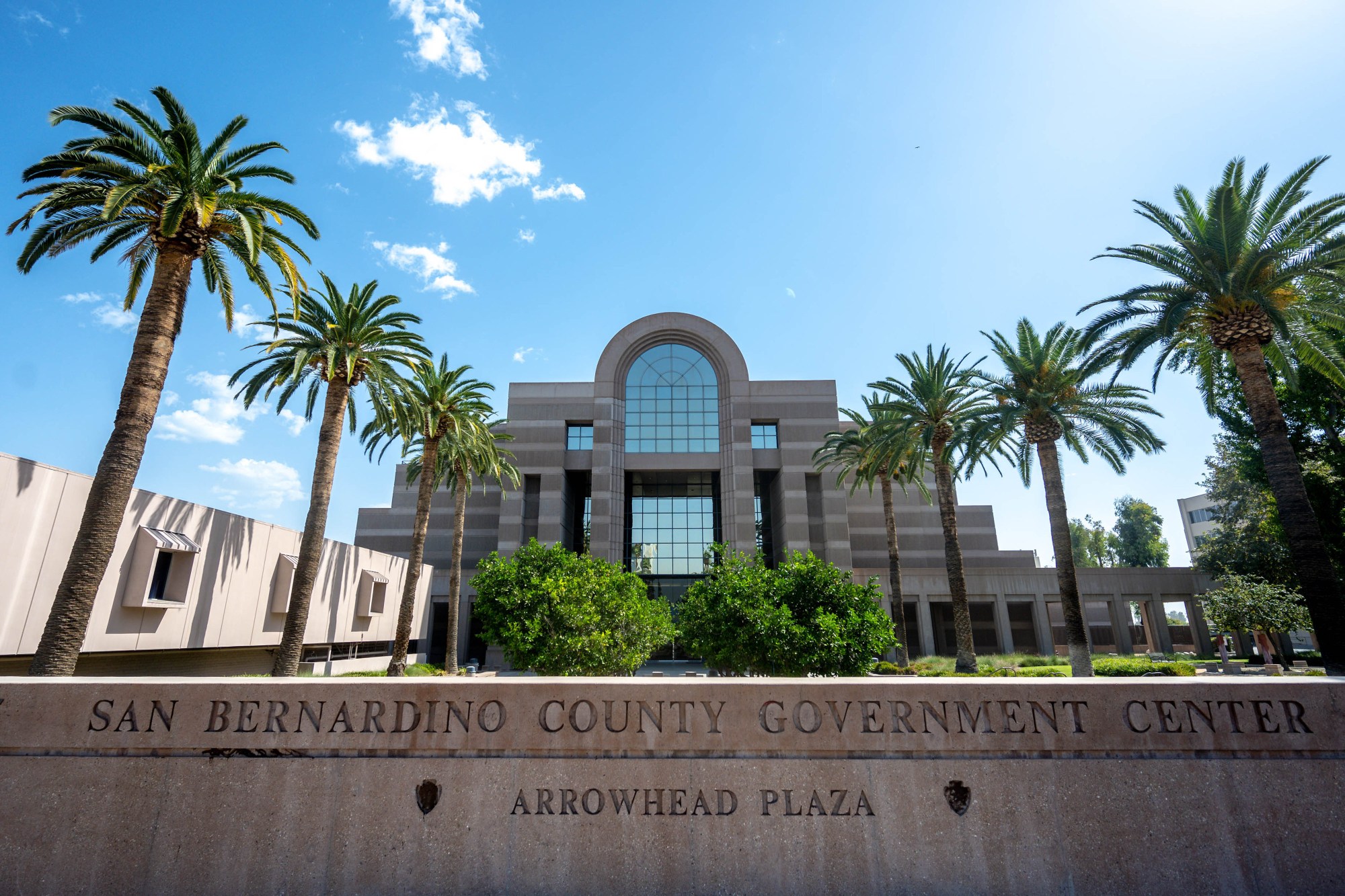 The San Bernardino County Government Center stands against a blue sky in downtown San Bernardino on Friday, Oct. 7, 2022. (File photo by Watchara Phomicinda, The Press-Enterprise/SCNG)