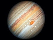 This photo of Jupiter, taken from the Hubble Space Telescope on June 27, 2019, features the Great Red Spot, a storm the size of Earth that has been raging for hundreds of years.