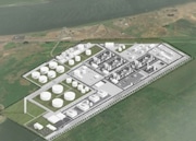 A rendering of the proposed biofuel refinery at Port Westward industrial park outside Clatskanie. Oregon approved a key permit for the controversial facility.