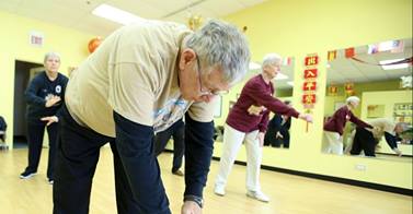 nonagenarians doing tai chi