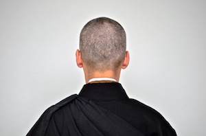 Back of Buddhist's shaved head