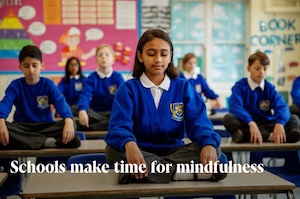 children sitting and meditating