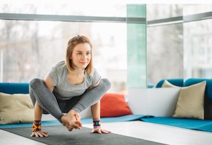 girl in yoga pose