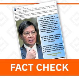 FACT CHECK: Lacson quote card on confidential funds is fake