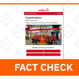 FACT CHECK: Link to fast food chain’s P7,000 ‘Christmas gift’ is fake