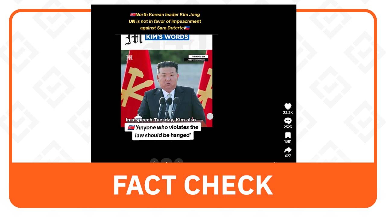 FACT CHECK: Kim Jong-un didn’t comment on impeachment bid vs Sara Duterte