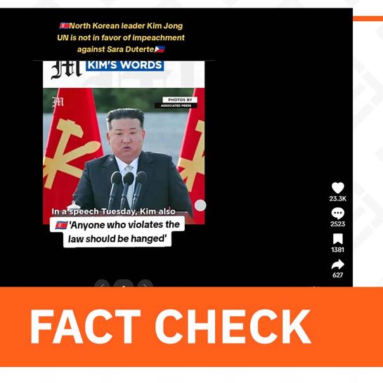 FACT CHECK: Kim Jong-un didn’t comment on impeachment bid vs Sara Duterte