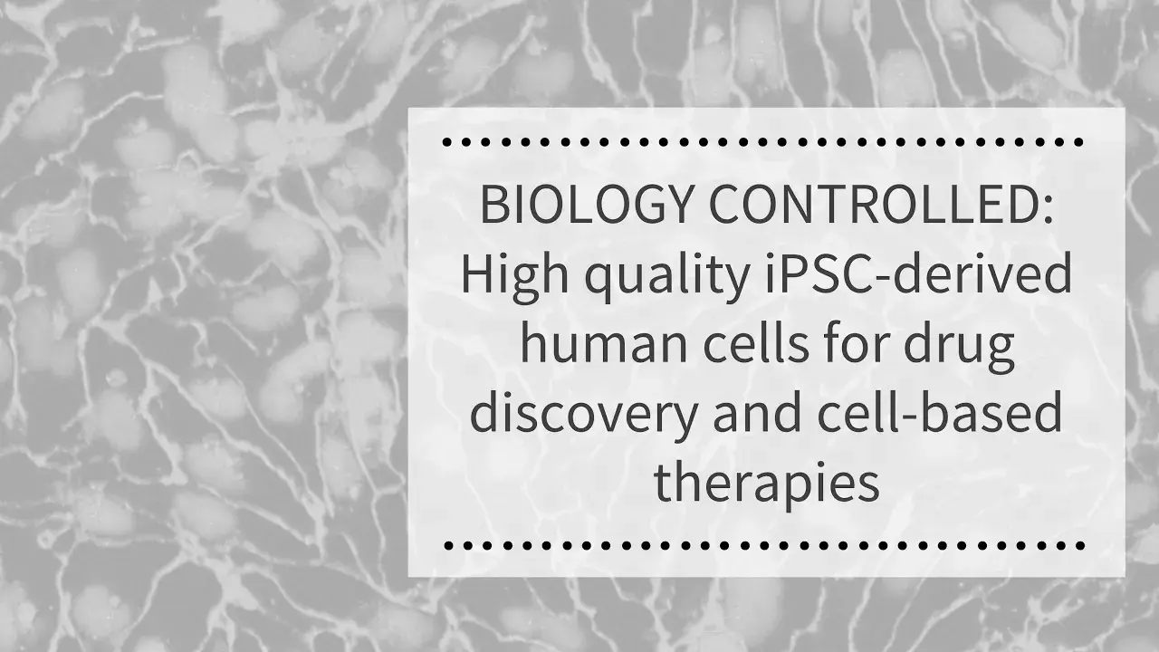 WEBINAR: Biology Controlled: High Quality iPSC-Derived Human cells for Drug Discovery Therapy