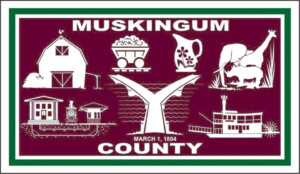 The Flag Of Muskingum County Ohio Usa