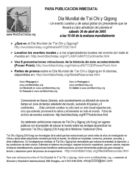 spanish translation of world tai chi & qigong day press release