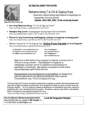 tagalog translation of world tai chi & qigong day press release