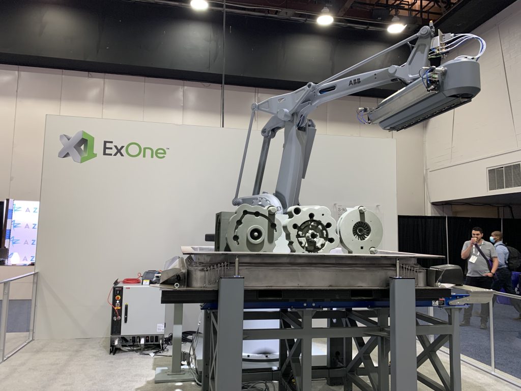 Desktop Metal's ExOne S-Max Flex machine on display at Rapid+TCT 2022. Photo by Paul Hanaphy. 