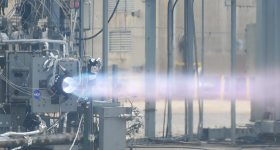 NASA Full Scale 10,000 lbf class lander RDRE. Methane/Oxygen. Photo via NASA.