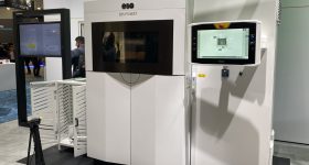 The new EOS P3 NEXT 3D printer at Formnext 2024. Photo by 3D Printing Industry.