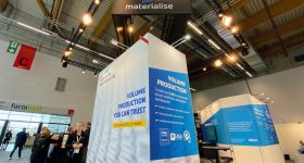 The Materialise booth at Formnext 2024. Photo by 3D Printing Industry.