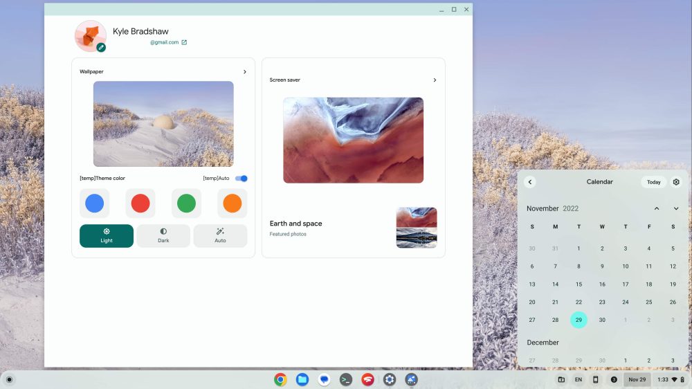 ChromeOS Material You redesign calendar view