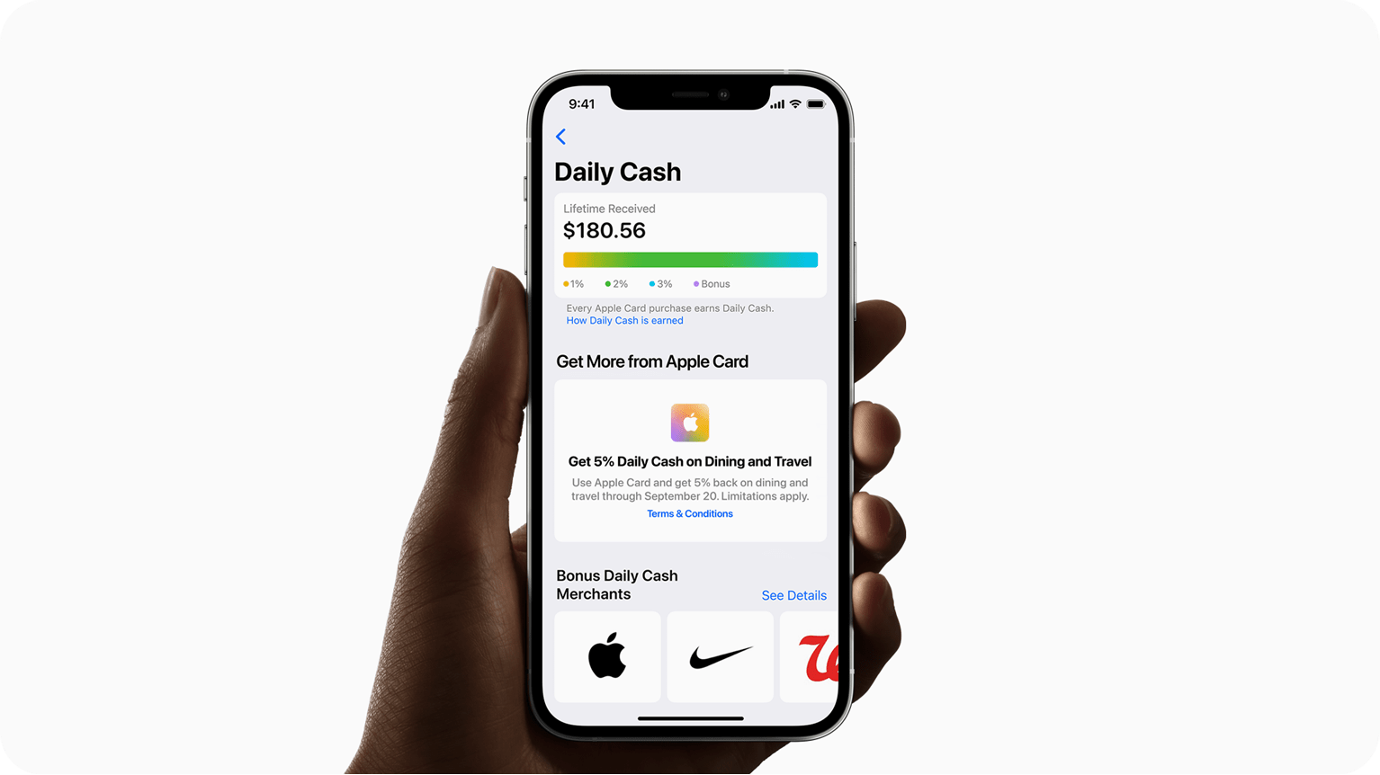 Apple Card 5% back on travel and dining