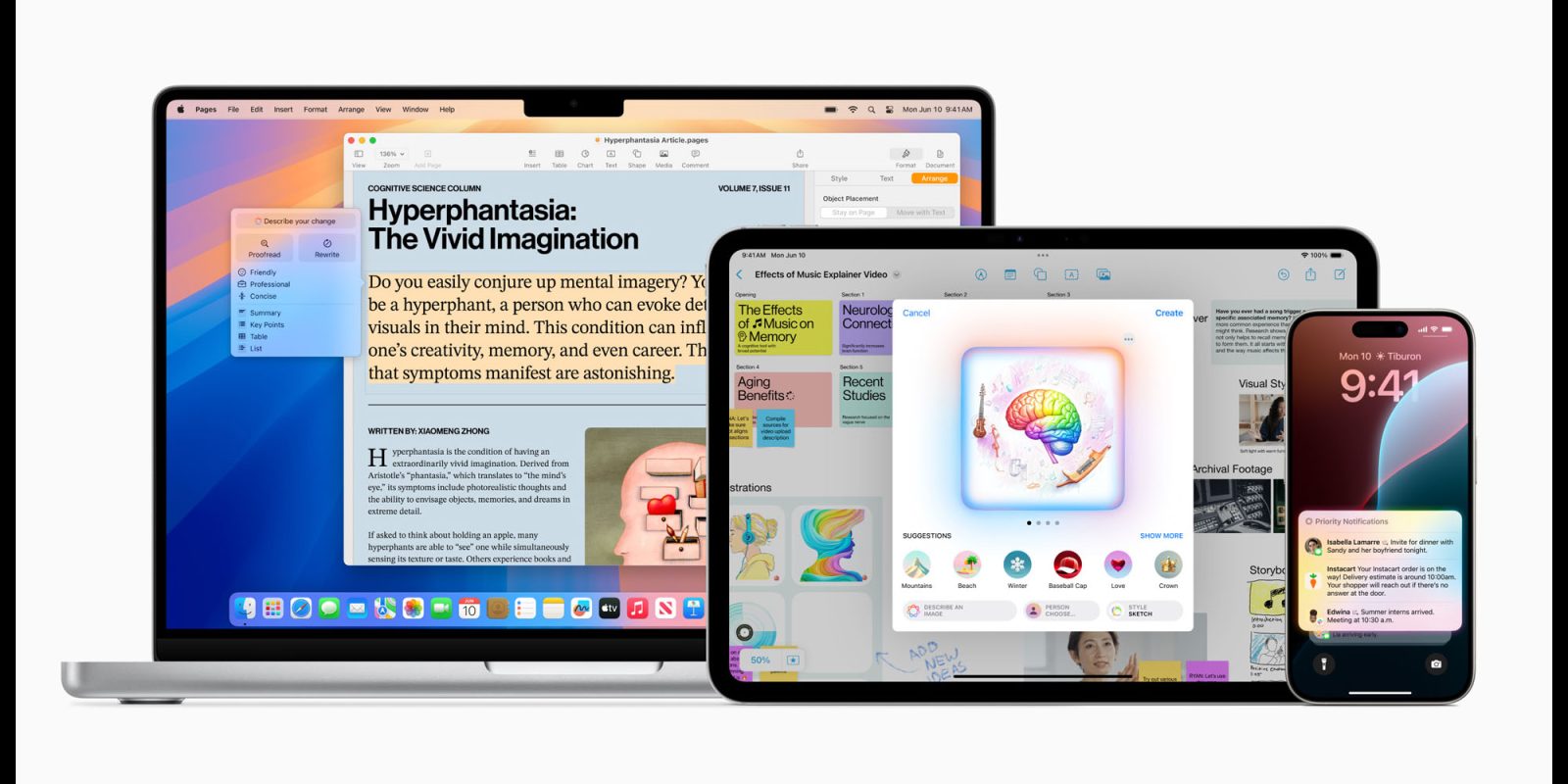 Apple Intelligence features | Apple promo image
