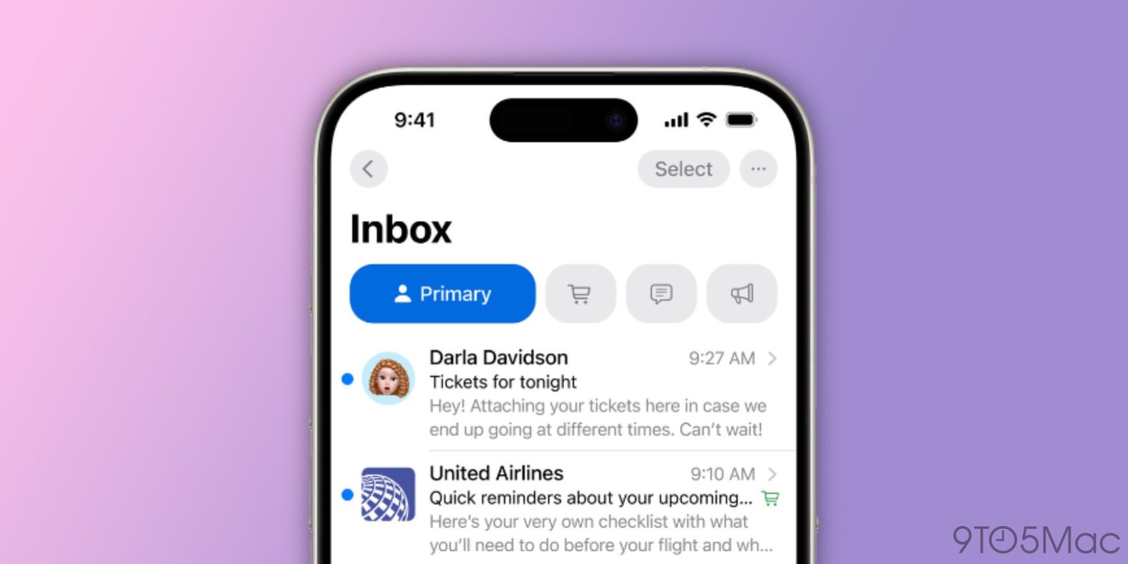 New Mail app in iOS 18.2