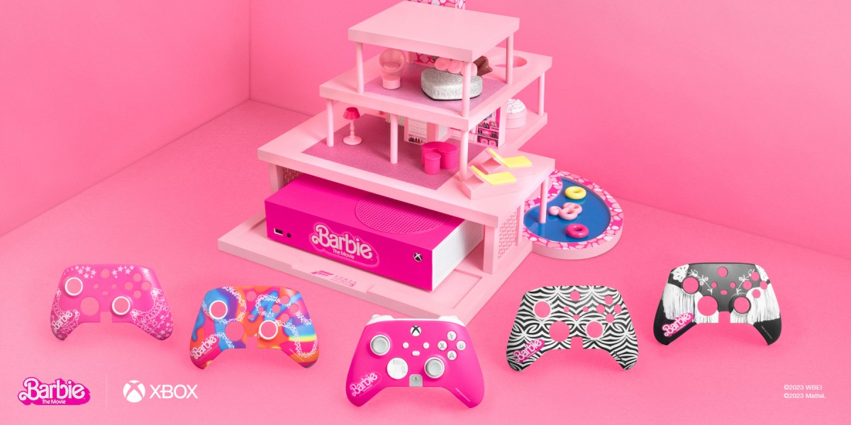 Barbie Xbox console and interchangeable Xbox Wireless Controller faceplates