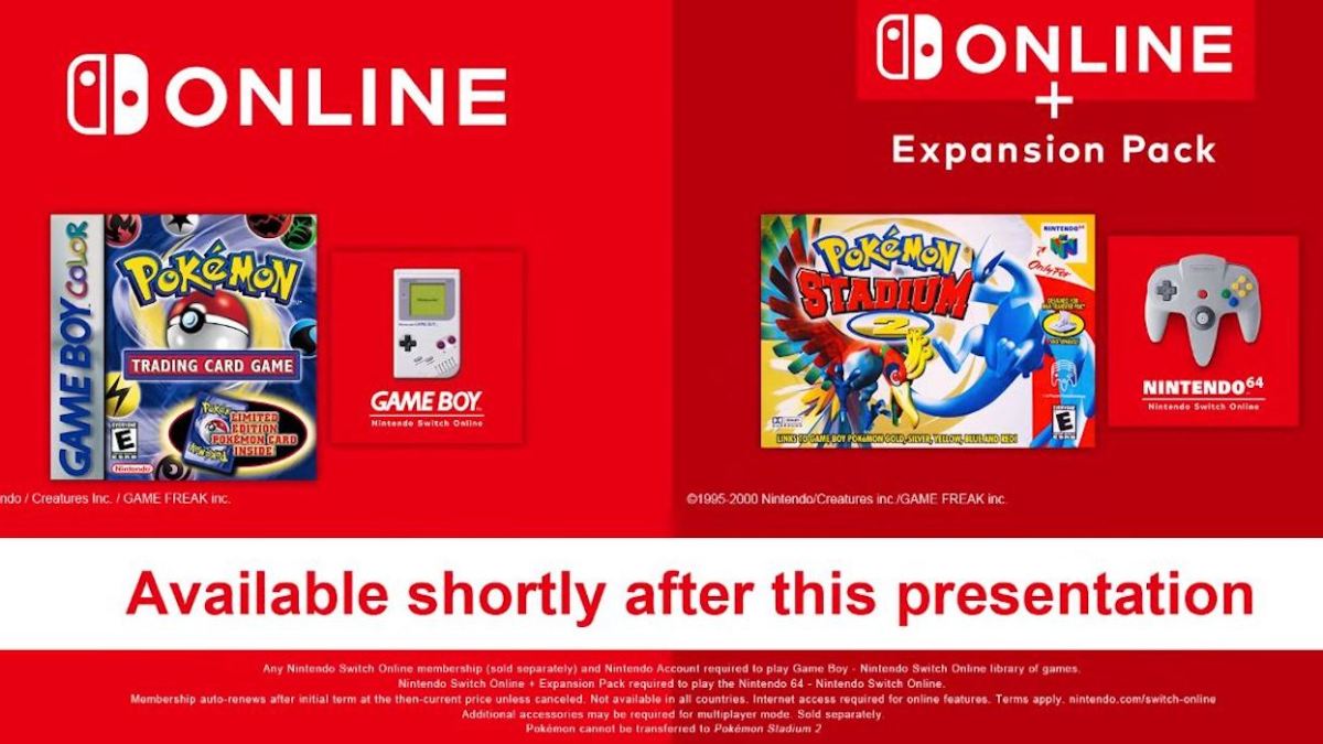 Pokémon Switch Online games