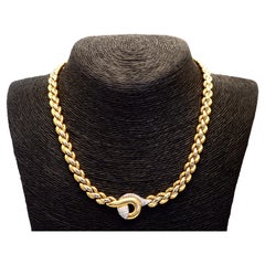 18K Two Tone Chimento Diamond Woven Necklace