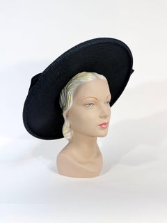 1950s Black Platter Hat