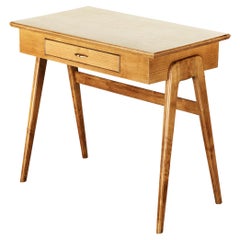 1950s Elegant Italian Small Desk in Ash and Walnut