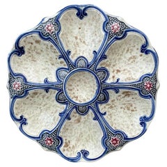 19th Century Majolica Oyster Plate Wasmuel