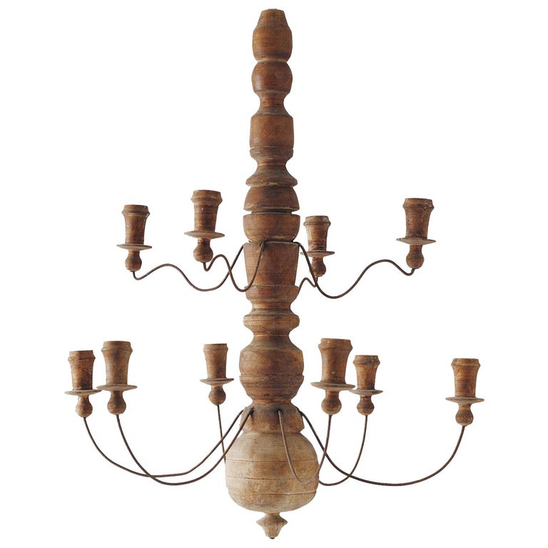 Swedish folk art chandelier, ca. 1810