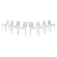 2008 Set of Eight Poul Kjaerholm for Fritz Hansen PK8 Dining Chairs in Fabric