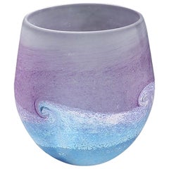 Norman Stuart Clarke Vase Wave Seascape Blue Purple White, 1997