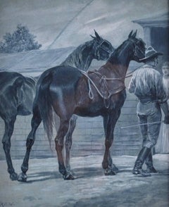 Bring The Horses Home, Watercolor by Richard Caton Woodville Jnr.